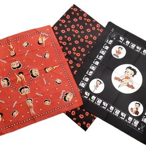 Betty Boop Bandana Lot 3 Pieces Rare Find